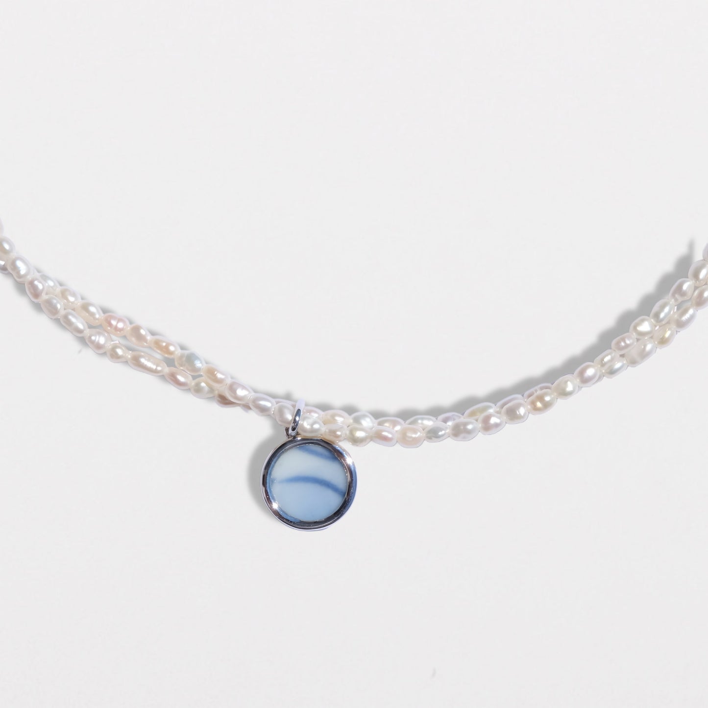 Antique Porcelain Twin Pearl Necklace