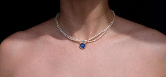 Antique Porcelain Twin Pearl Necklace