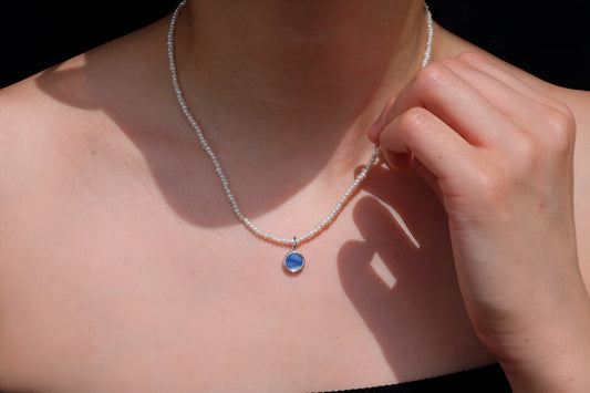 Antique Porcelain Single Pearl Necklace