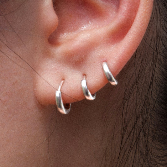 Minimal Silver Huggies