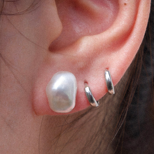 Raw Pearl Studs