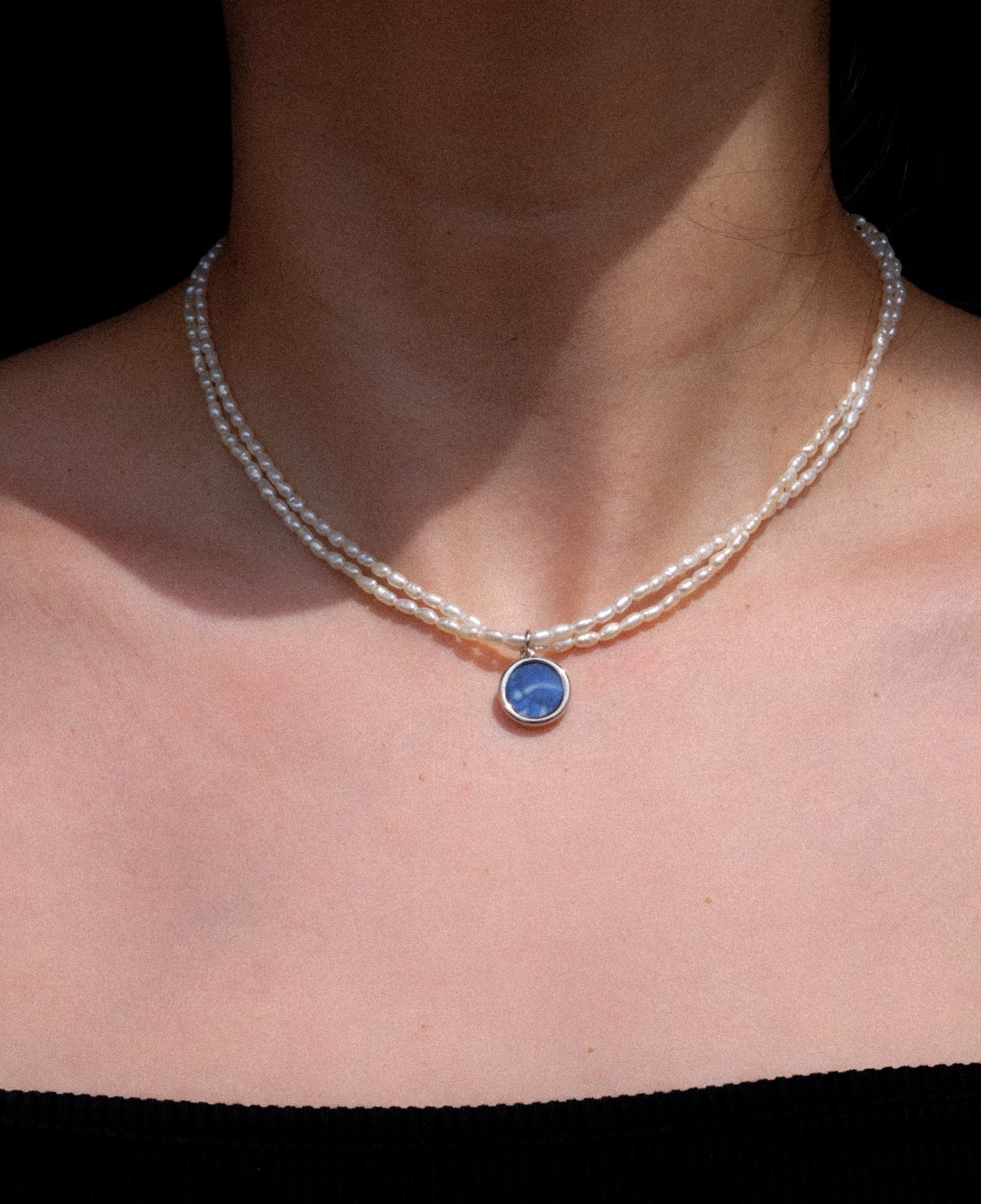 Antique Porcelain Twin Pearl Necklace