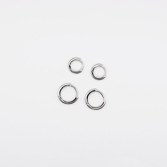 Minimal Silver Huggies