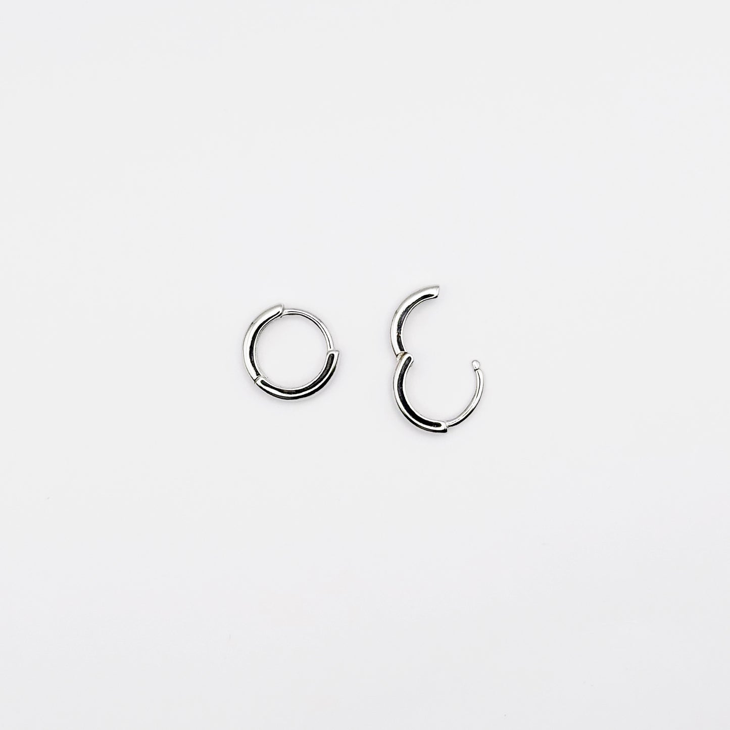 Minimal Silver Huggies